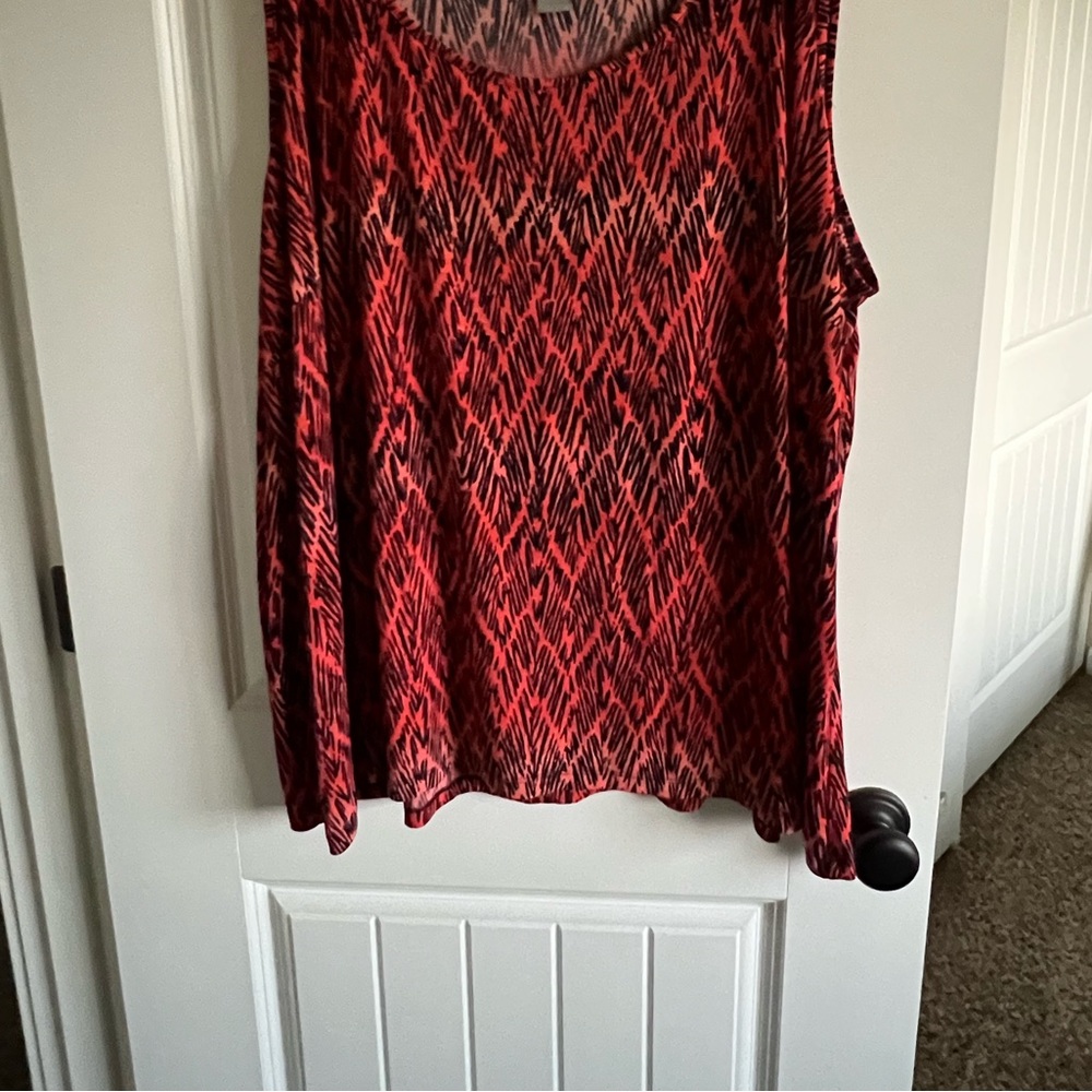 Catherine melon/black animal print tank top